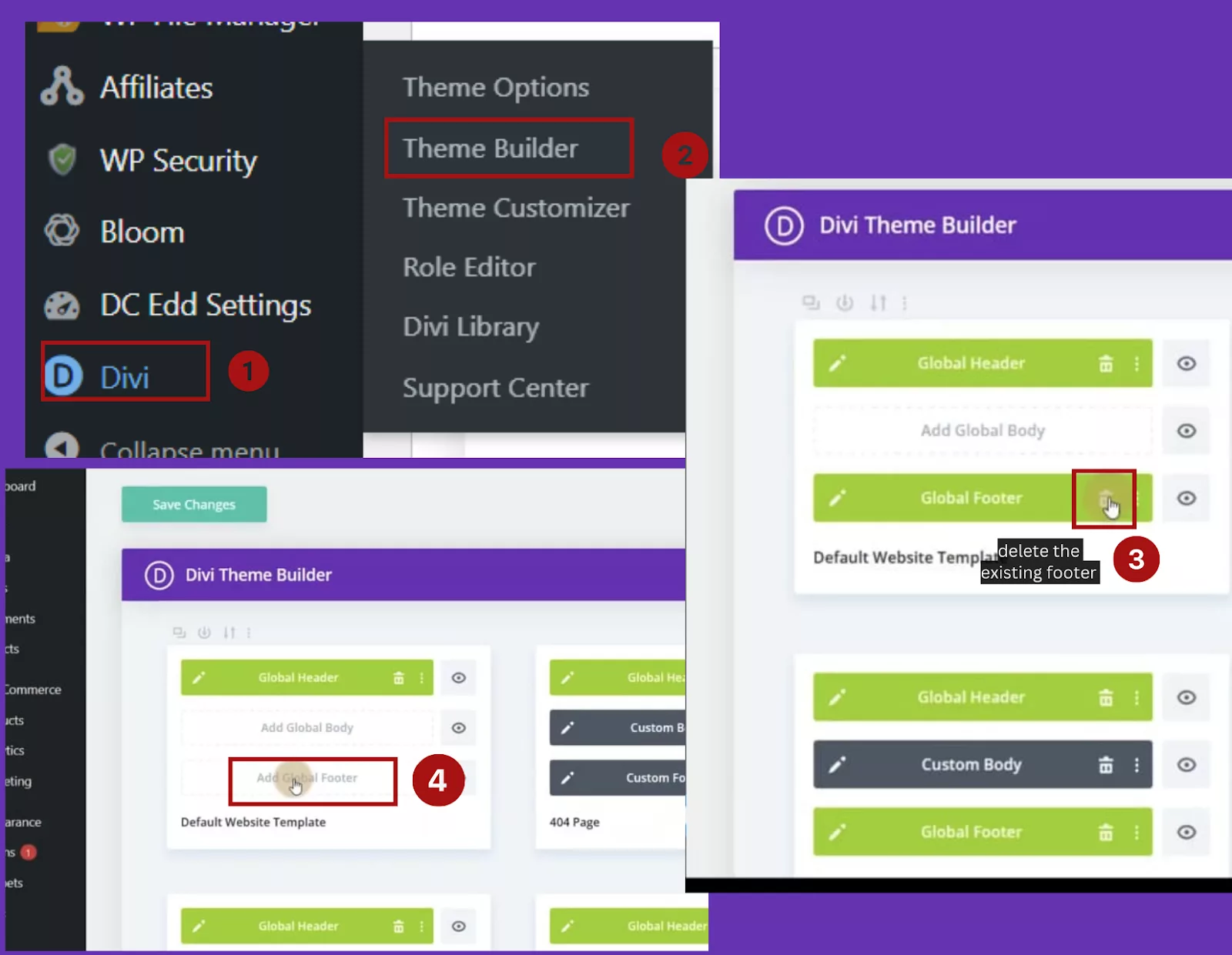Modifying Divi’s Theme Builder: Global Footer Replacement