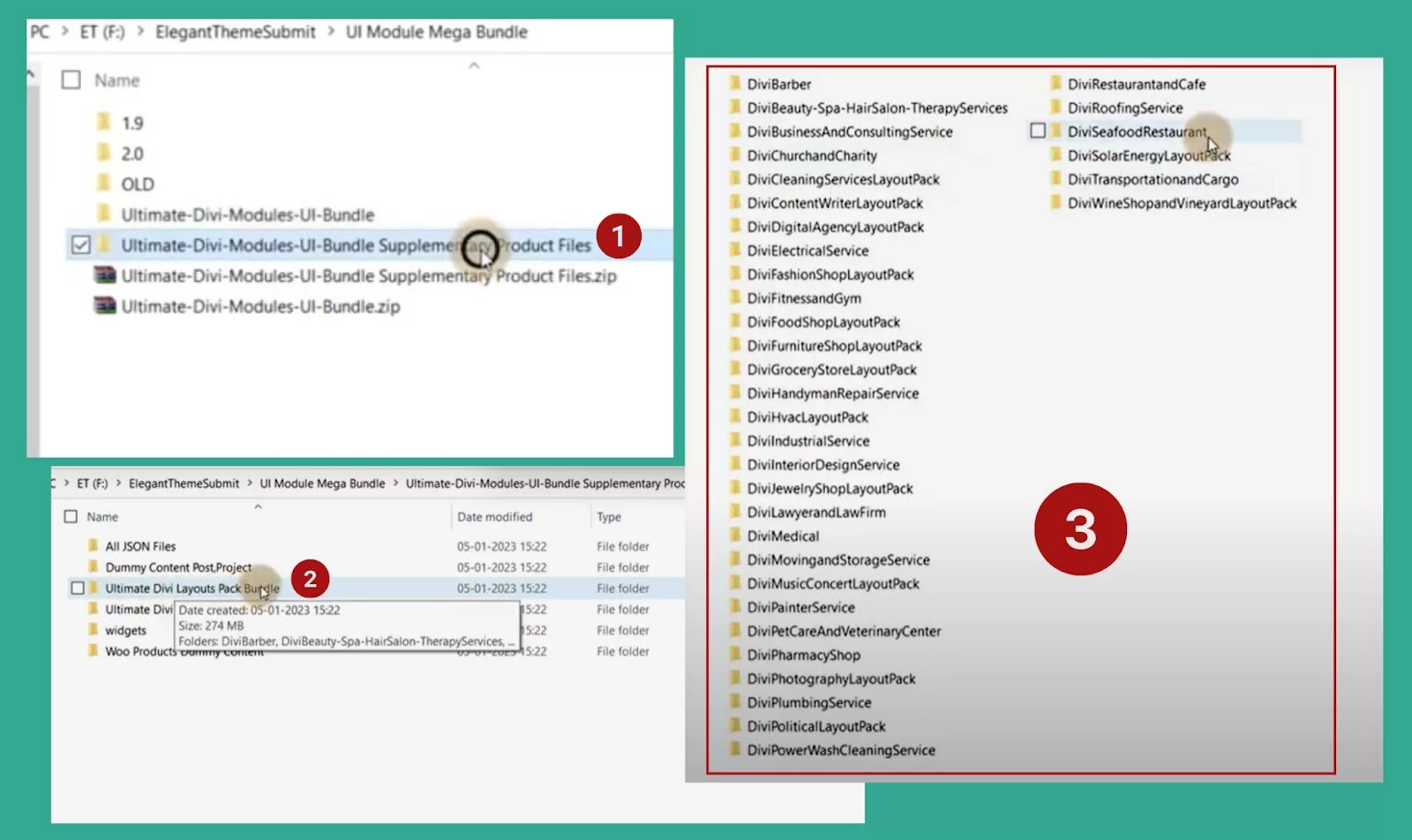Ultimate Divi Modules UI Bundle’s Quick Steps to Layout Integration in WordPress Dashboard