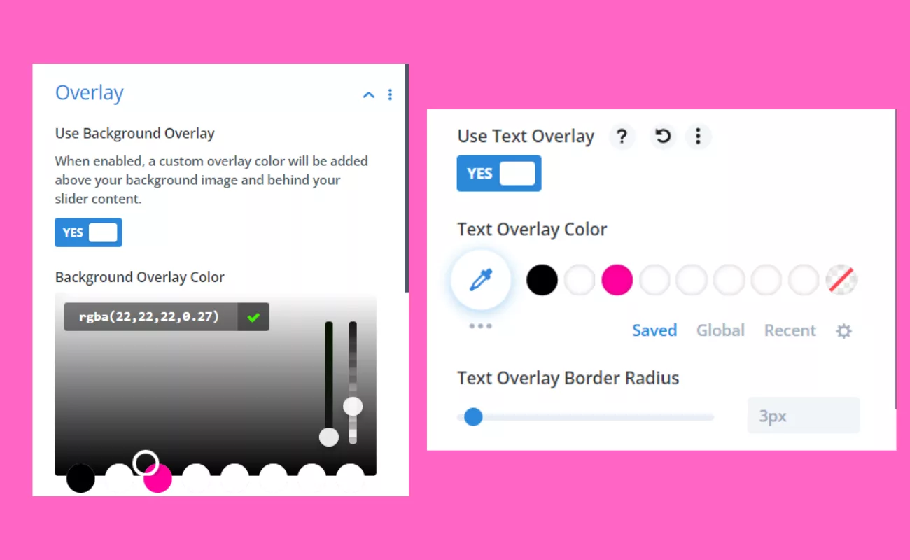 A custom overlay behind your Divi slider content