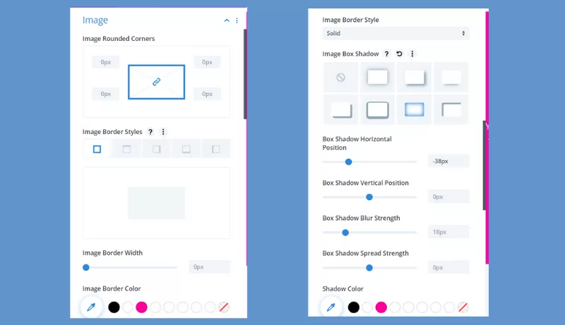 Divi Slider settings for customizing image backgrounds