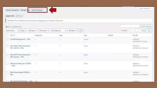 Inside Divi Layouts: Categories and Import & Export