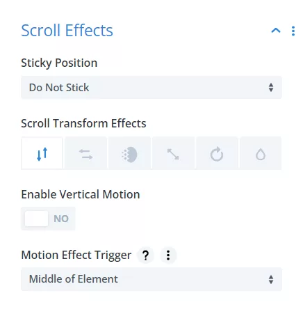 Slider Module’s Advanced Scroll Effects: Sticky Position, Scroll Transform Effects, Vertical Motion Effect Trigger
