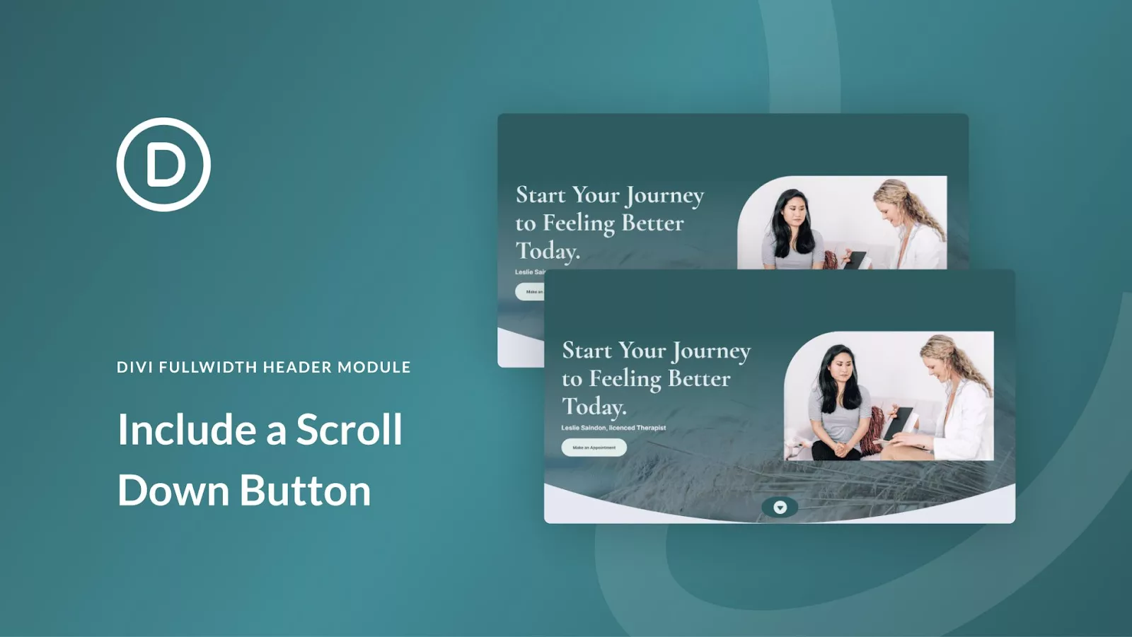 Step-by-step guide on how to add a Scroll Down Button in your Divi website.