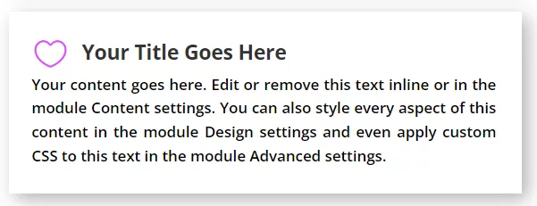 Your Divi Blurb shines with neatly left aligned text below the icon or image, offering a flexible design touch.