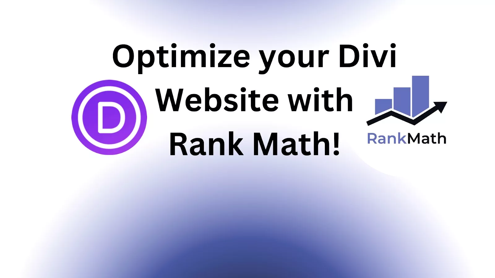 A graphic depicting a Divi website and Rank Math tools, symbolizing effective optimization.