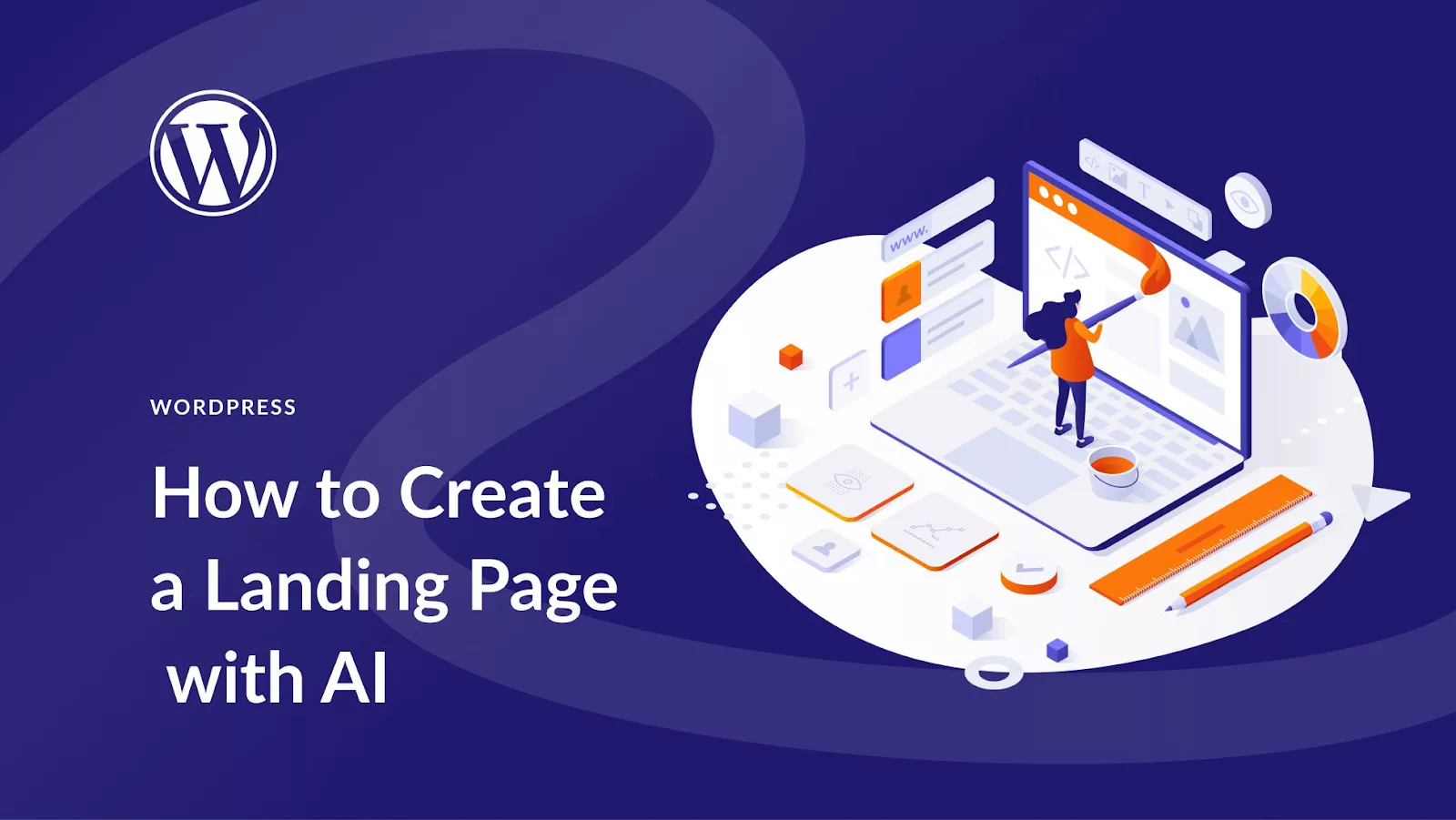 Image showing a simplified workflow of creating a landing page effortlessly with AI assistance