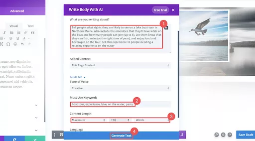 Strategic integration of SEO-friendly keywords in text generation for enhanced online visibility and search engine ranking