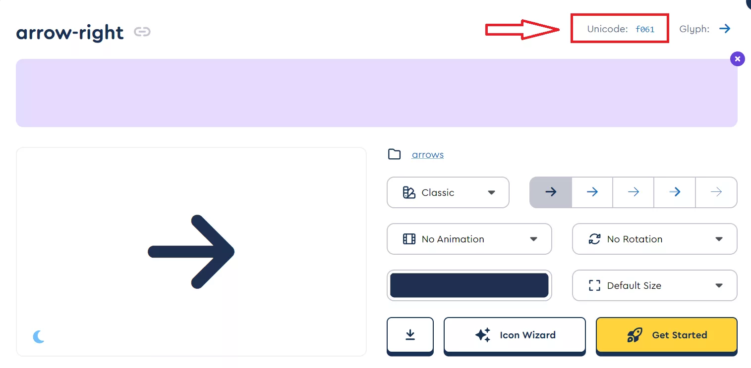 If you’re looking to use a Font Awesome icon, it’s pretty easy to switch things up. All you’ve got to do is tweak a couple of things in the CSS code snippet.