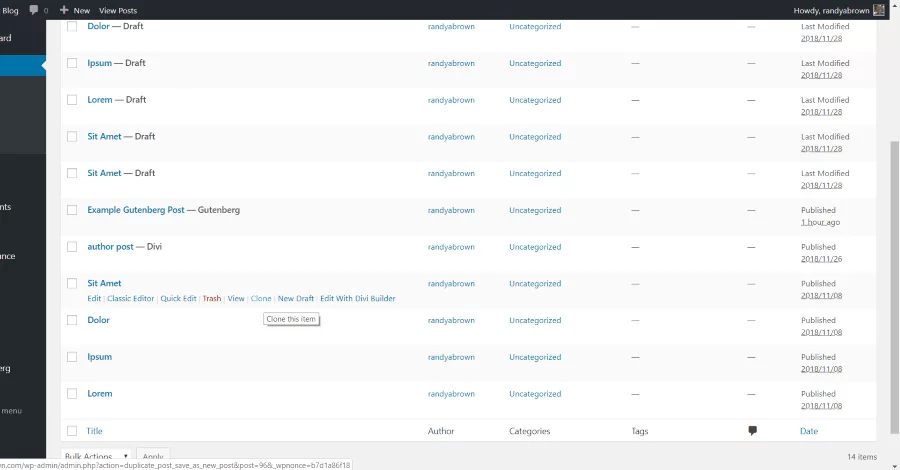 Clone a Divi Page or Post with a Duplicate Post using the Yoast Duplicate Post plugin