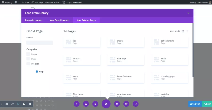 Load all the premade layouts, pages, and posts to speed up the process