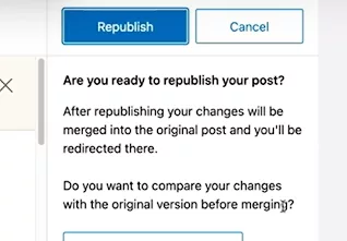 Republish the updated WordPress post with the Duplicate Post plugin
