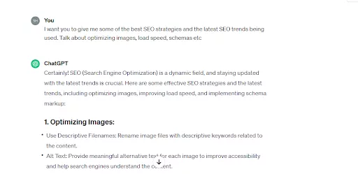 Utilizing ChatGPT for latest SEO trends and practices