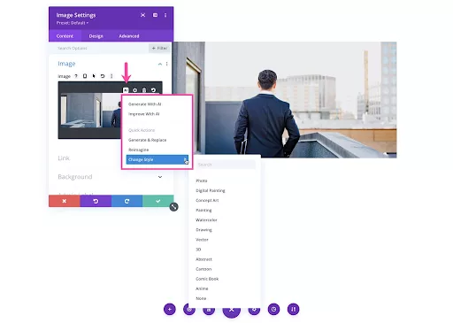 Creating custom images for Divi layout design with advanced tools and features