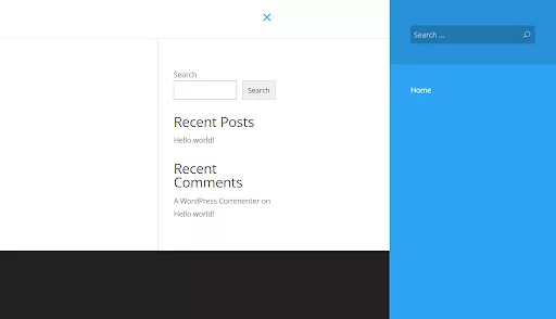 slide-in menu for optimizing space and achieving a modern website aesthetic