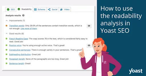 Using Yoast readability analysis for improved SEO