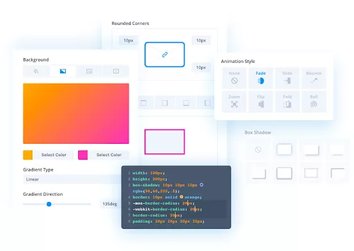 Divi page builder shows a full-screen live preview of your site with a floating toolbar and floating icon