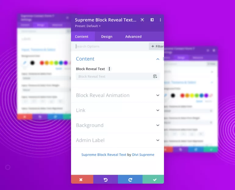 Style your webpage with Divi Supreme Pro’s Block Reveal Text settings.