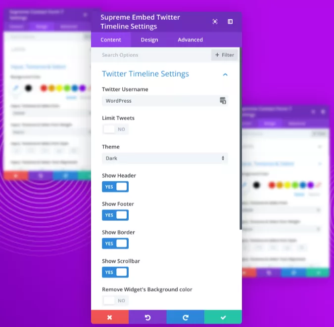 Embedding Twitter Timeline Feed using Divi Supreme Pro