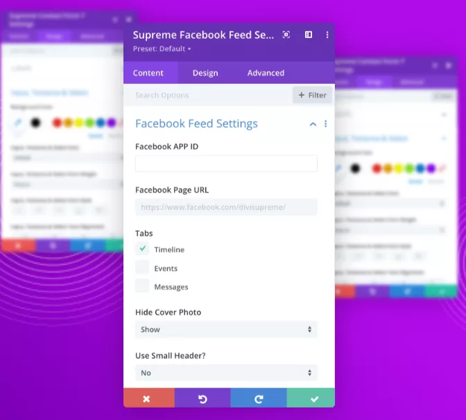 Add your Facebook page feed to your website using the Facebook Feed Module in Divi Supreme Pro