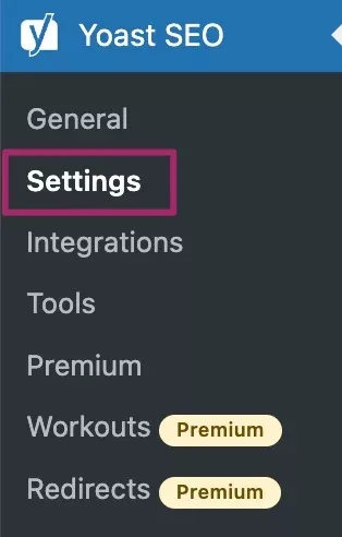 Enable the XML sitemap by going to the ‘settings’ from the Yoast SEO plugin menu