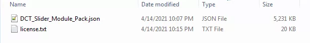 Unzipping DCT_Slider_Bundle.zip after downloading the Divi Slider Module Pack