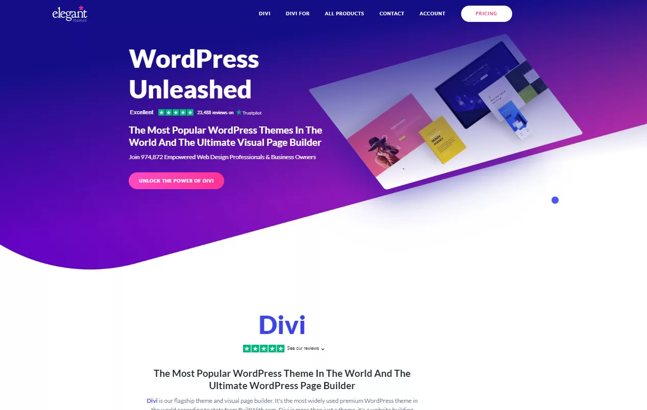 Divi Page Builder is the most popular WordPress Page Builder by Elegant Themes in the world