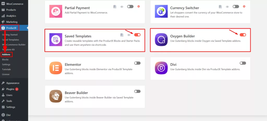 Load Oxygen’s Saved Templates to get a headstart on your WordPress website