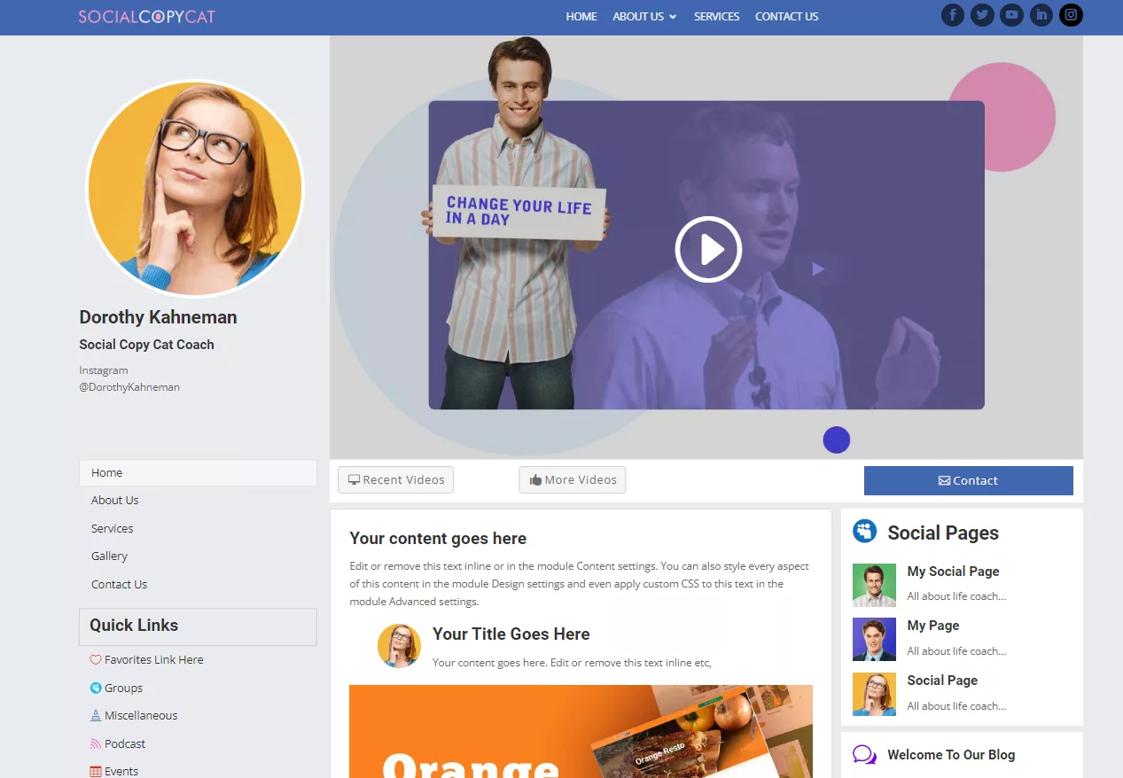 Social Copy Cat Layout Pack for boosting engagement for your Divi Website to interact with your visitors better.