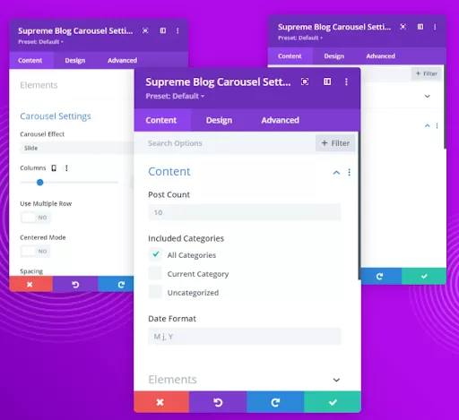 Display Blogs in a Carousel using Divi Supreme Pro