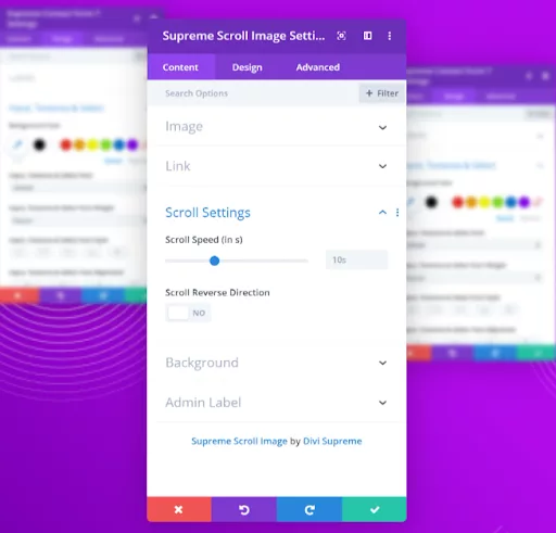 Scroll Image Module Settings in Divi Supreme Pro
