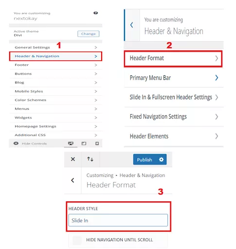 Crafting a modern slide-in menu seamlessly using default Divi settings for enhanced user-friendly navigation.