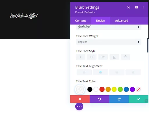 Customize the title text by choosing your preferred design elements such as font-family, color, and font size.