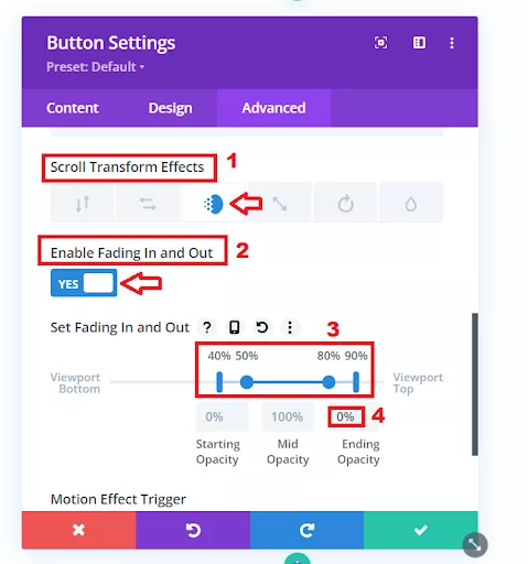 Creating a subtle scroll effect for your button.