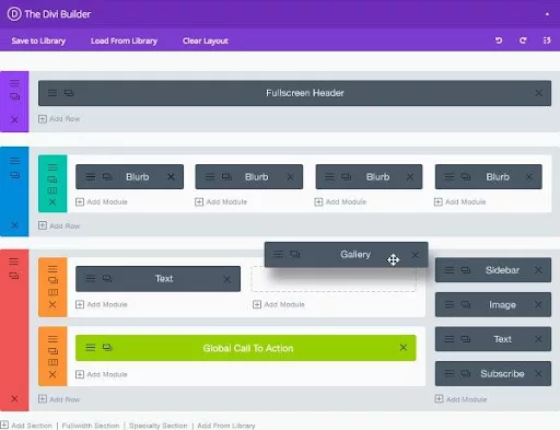 Using Divi’s drag-and-drop builder for website design