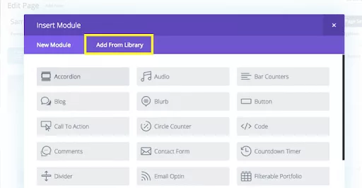 Divi’s diverse collection of pre-built modules