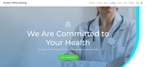 Doctor’s Office Landing Page Divi Layout for Health Coaching Websites in 2024