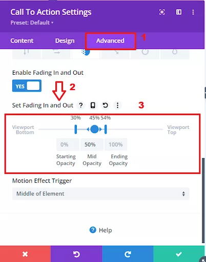 In Divi, you can adjust fade-in and fade-out settings seamlessly using the built-in options for a smooth transition effect.