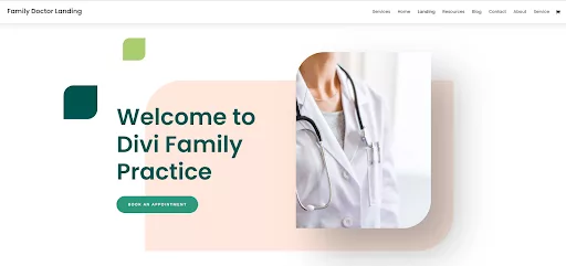 Family Doctor Landing Page Divi Layout for Health Coaching Websites in 2024