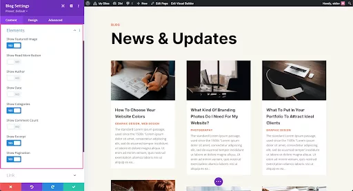 Using the Divi Blog Module to create engaging and dynamic blog layouts on a website