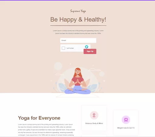 Yoga Landing Page Layout for Divi in 2024