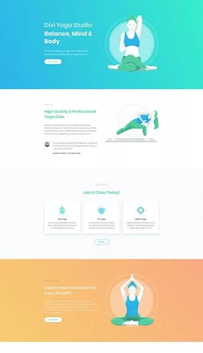 Free Yoga Studio Landing Page Divi Layout in 2024