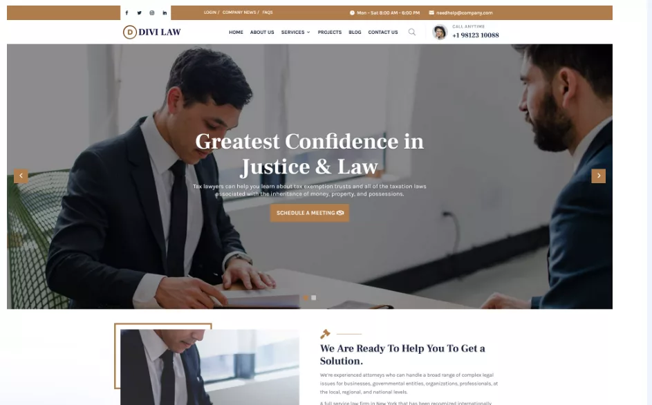 Divi Law Firm Home Page Layout Pack for Law Firm Websites