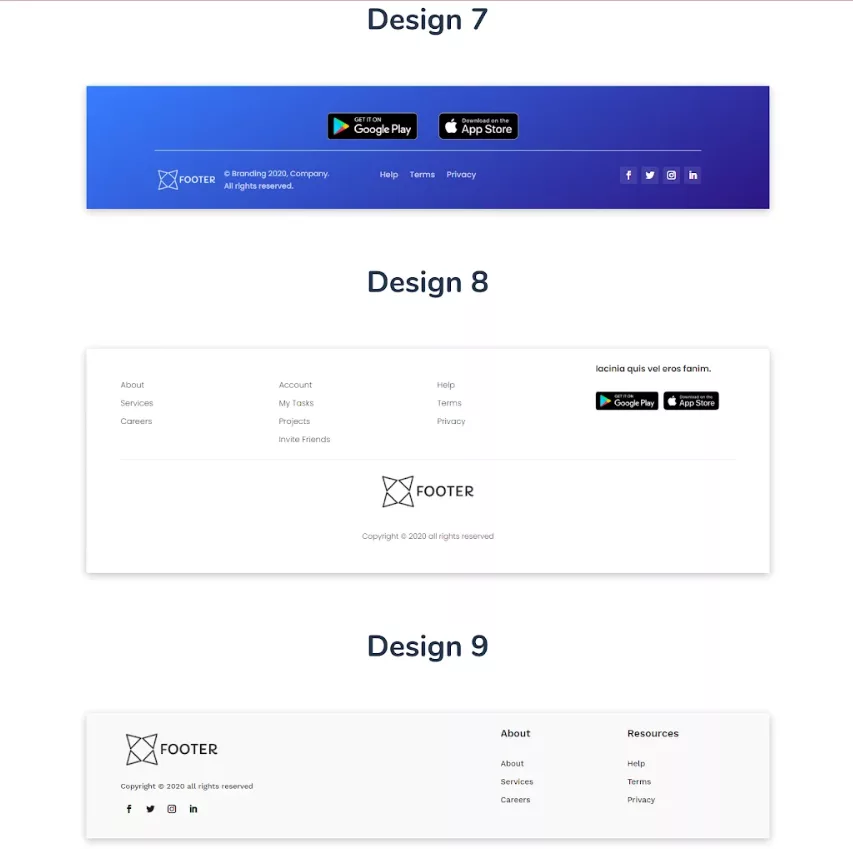 Divi Footers Pack, a pre-made bundle of Divi Footer layouts to optimize your website footer that is converting and aesthetically pleasing.