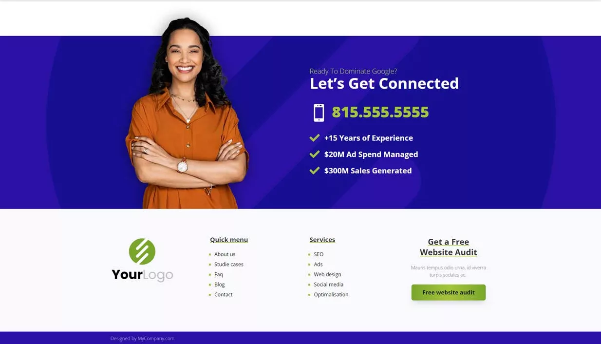Divi Footer Layout Pack, a pre-made bundle of Divi Footer to optimize your website footer that is converting and aesthetically pleasing