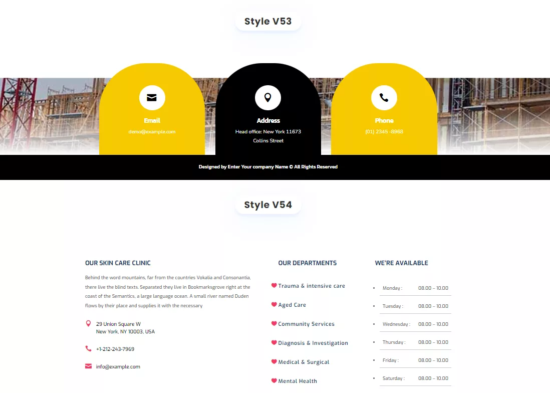 Divi Footer Layout Bundle 1, a pre-made bundle of Divi Footer to optimize your website footer that is converting and aesthetically pleasing