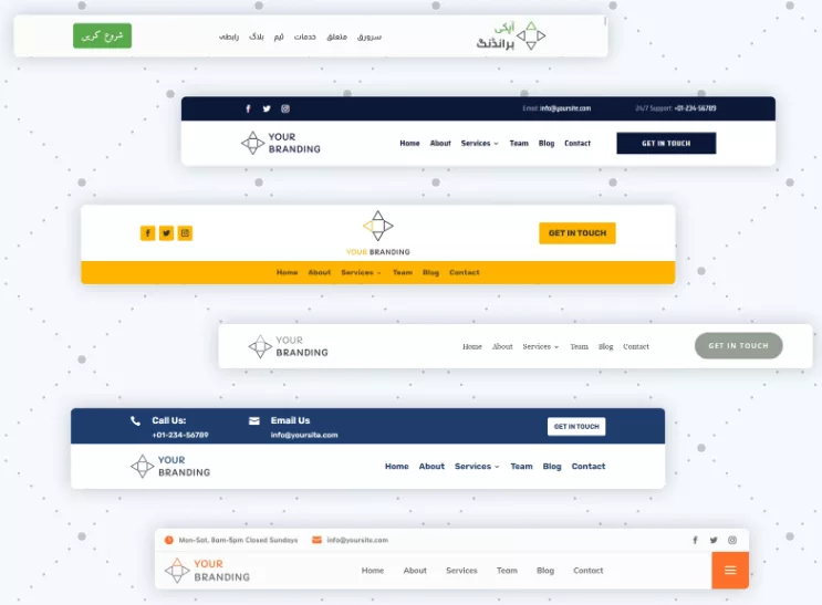 Divi Headers Pack, a pre-made bundle of Header layouts to make it easy for visitors to navigate, reinforcing brand identity and making your WordPress website recognizable to visitors