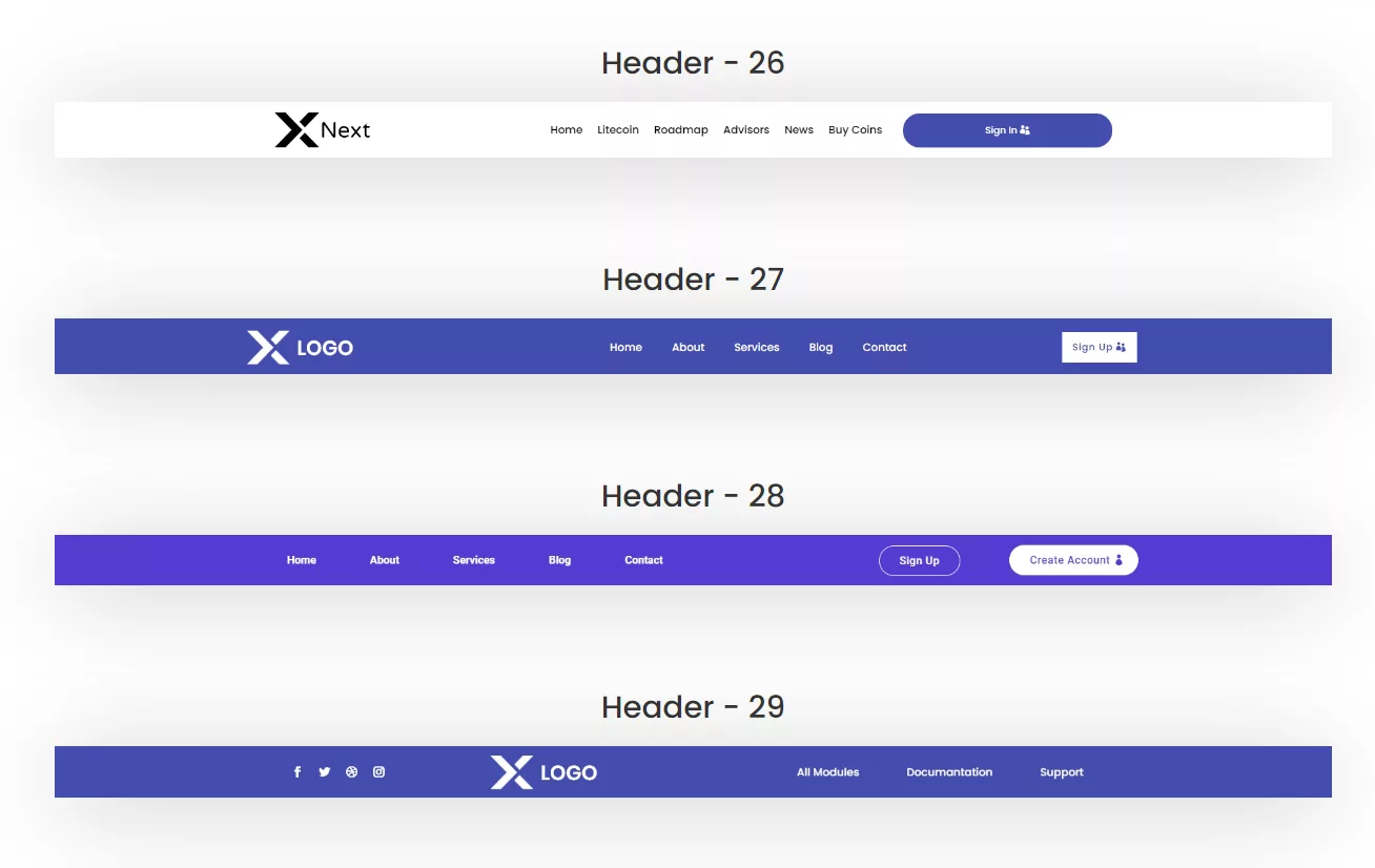 Header Layouts Bundle, a pre-made bundle of Divi Header layouts to make it easy for visitors to navigate, reinforcing brand identity and making your WordPress website recognizable to visitors