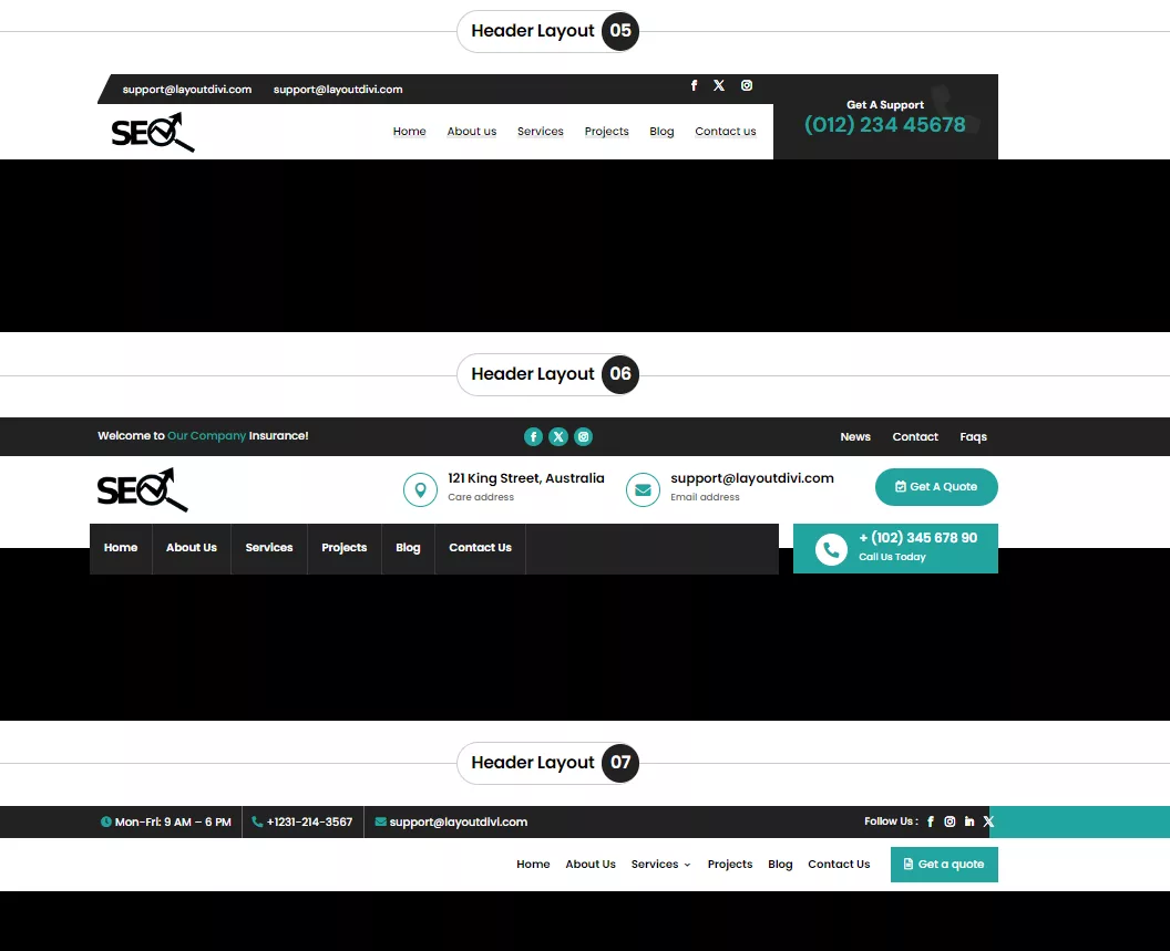 Ultimate Divi Headers Design Layout Pack, a pre-made bundle of Divi Header and Footer layouts can contribute to your website’s search engine optimization (SEO) and enhance the overall look and feel of your website