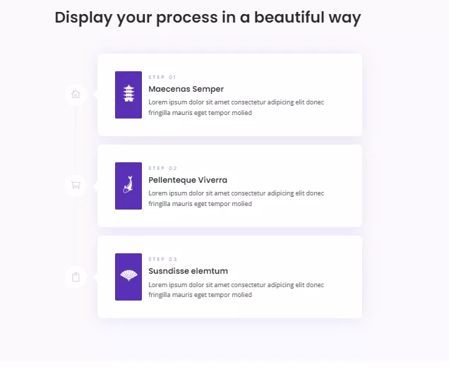Divi Sensei Timeline pre-designed for your WordPress website for showcasing events, milestones, or progress in chronological order