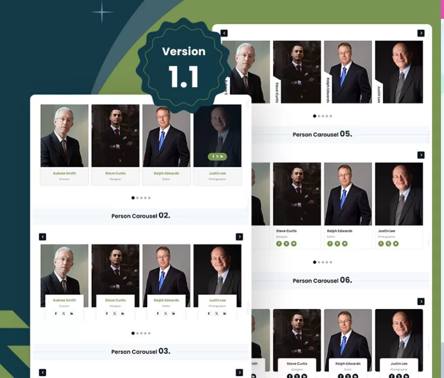 Unity Divi Team Slider Kit for showcasing your members on your WordPress site